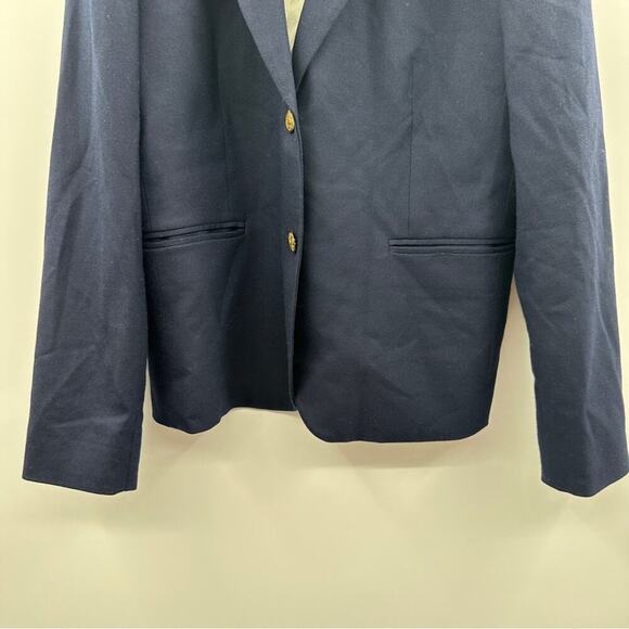 J. Crew Factory Wool Blend Navy Blue Long Sleeve Button Blazer Size 10 - Picture 3 of 10
